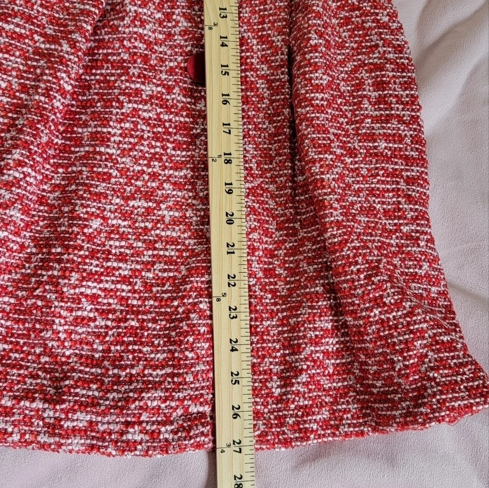 New Blueberi Boulevard girls' red tweed coat, Size 7/8